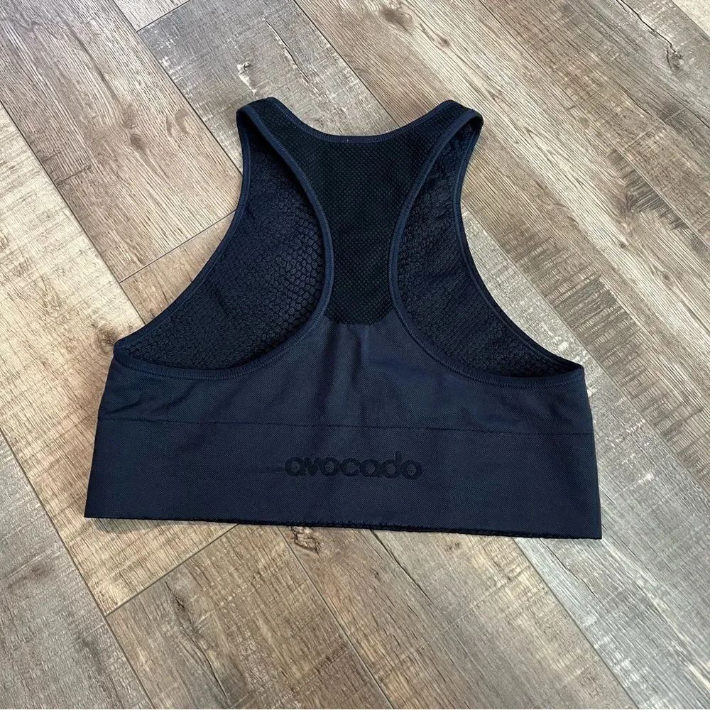 Avocado navy reversible crop top